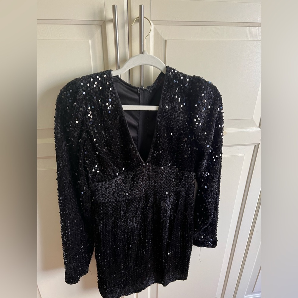 Brand new never worn pink Lily I forgot that you existed black sequin dress.